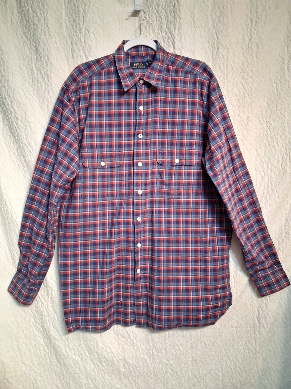 Polo by Ralph Lauren Navy and Red Plaid Button-Down Shirt
